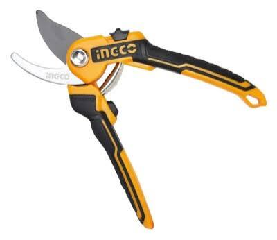 Yellow and black Ingco pruning secateurs
