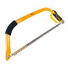 Orange bow saw with serrated blade