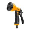 Yellow and black adjustable garden hose spray nozzle