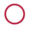 Red circular rubber ring on white background