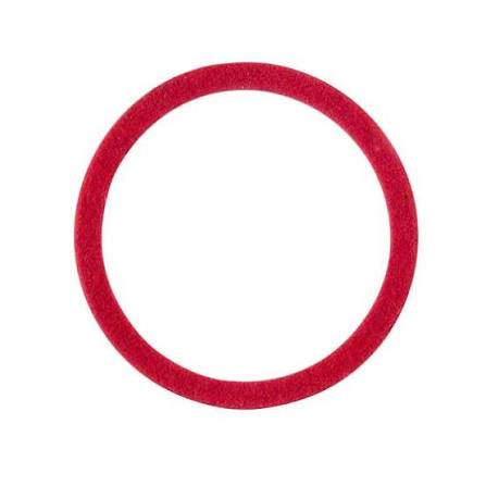 Red circular rubber ring on white background