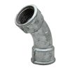 Galvanised threaded 45-degree pipe elbow fitting