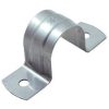 Metal pipe saddle clamp bracket with screw holes