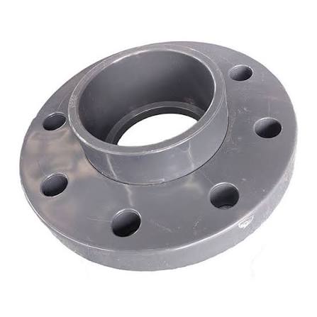 Metal pipe flange with bolt holes