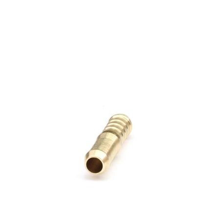 Brass hose barb fitting on white background