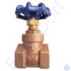Brass gate valve with blue handwheel