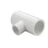 White PVC T-joint pipe fitting