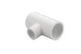 White PVC T-joint pipe fitting