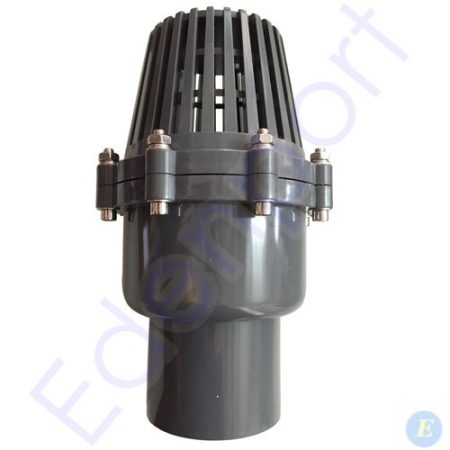 Grey PVC air release valve with bolted cap